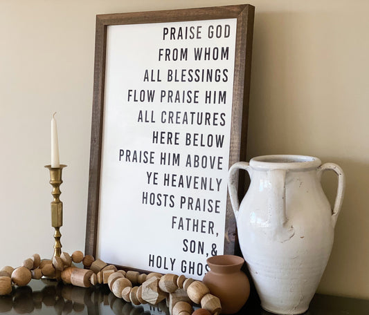 Doxology Hymn Wood Sign
